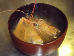 手長エビ味噌汁